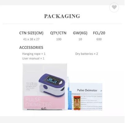 OLED 디스플레이 Spo2 가지고 다닐 수 있는 손가락 끝 진동 산소계 심박수 Spo2